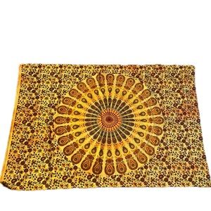 Mandala Yellow and Brown Tapestry